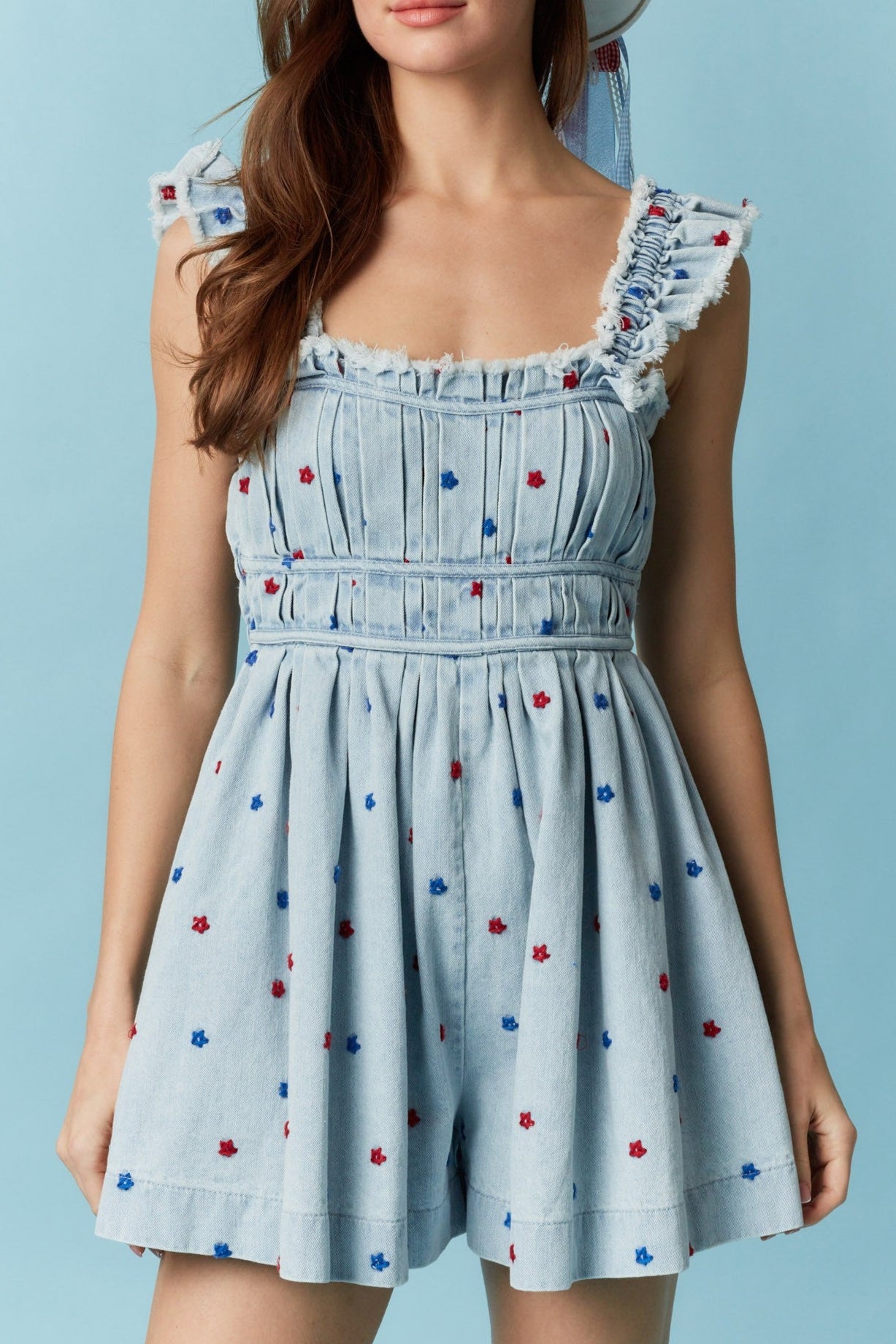 Denim + Stars Romper