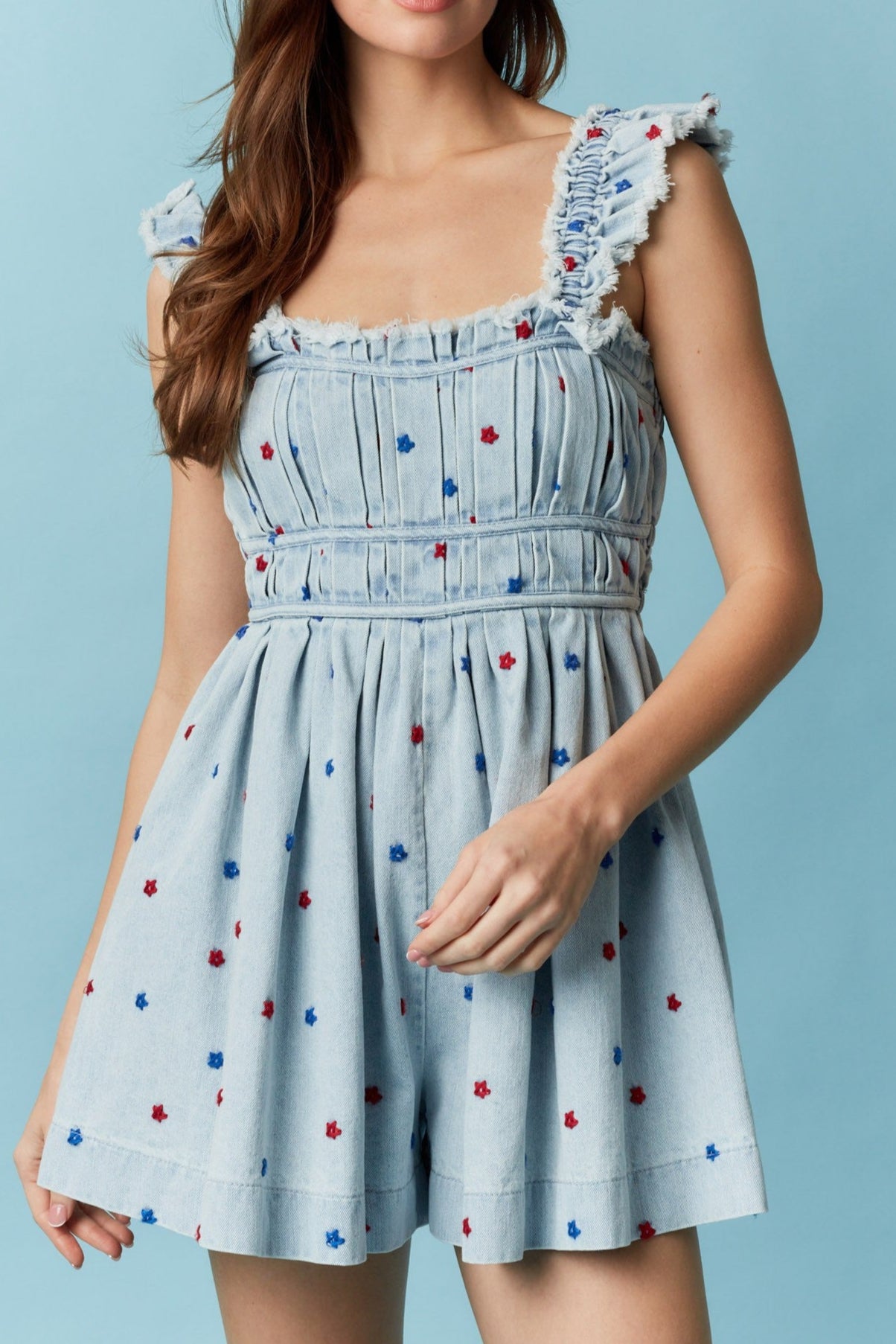 Denim + Stars Romper