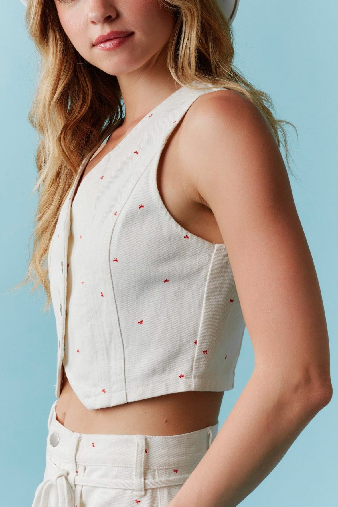 Mini Bow Printed Vest