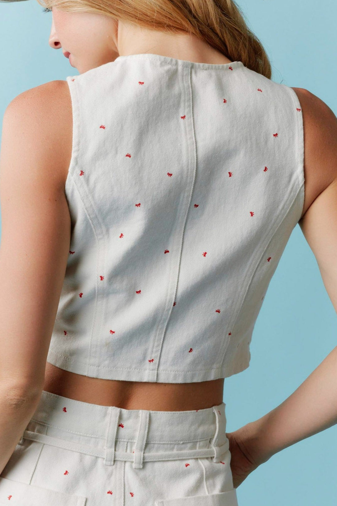 Mini Bow Printed Vest