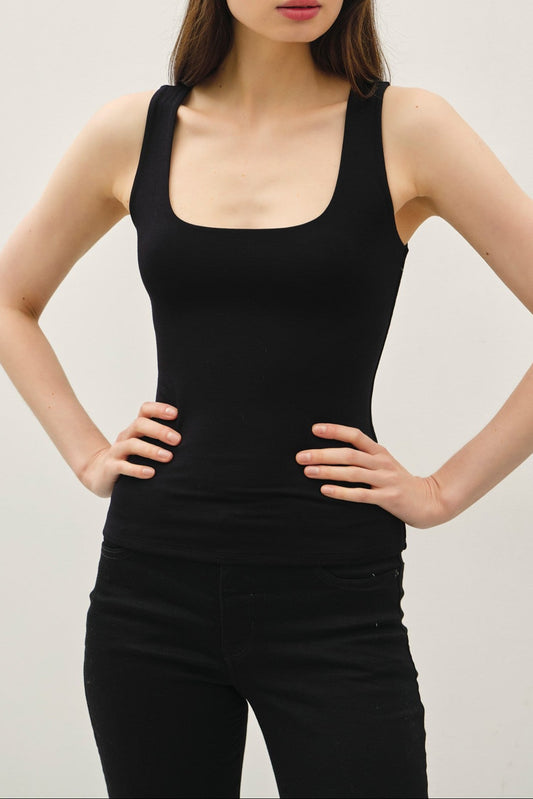 Squareneck Jersey Top