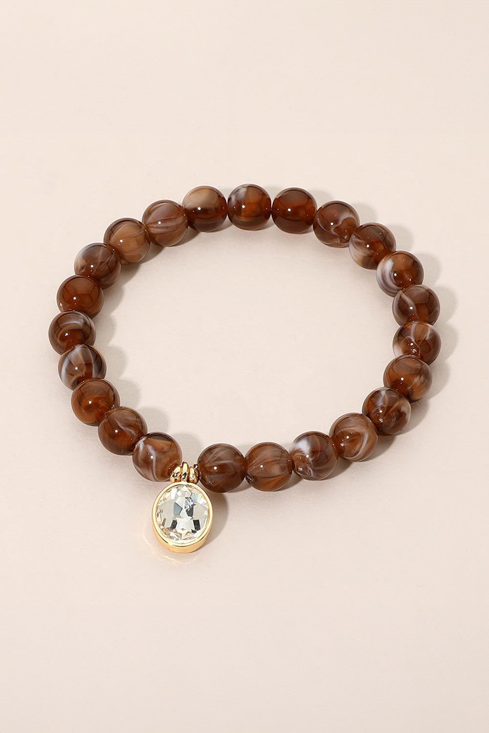 Teardrop Beaded Bracelet - Burgundy