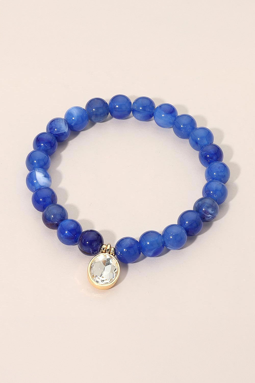 Teardrop Beaded Bracelet - Navy