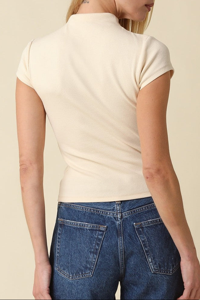 Mock Neck Shirt - Ecru