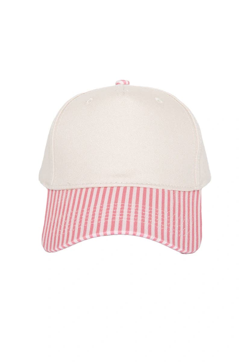Pink Retro Striped Trucker