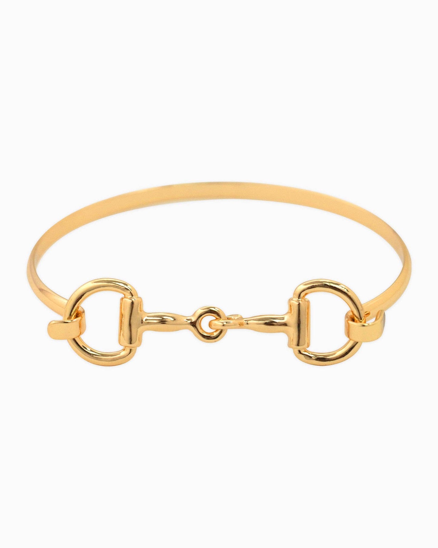 Western Double Horsebit Bangle - Gold