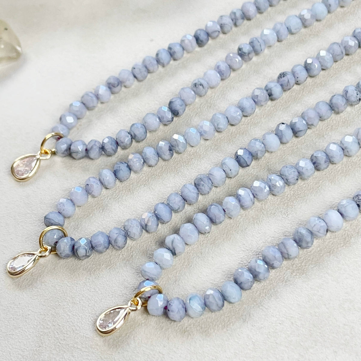 Grey - Delicate Crystal Necklace