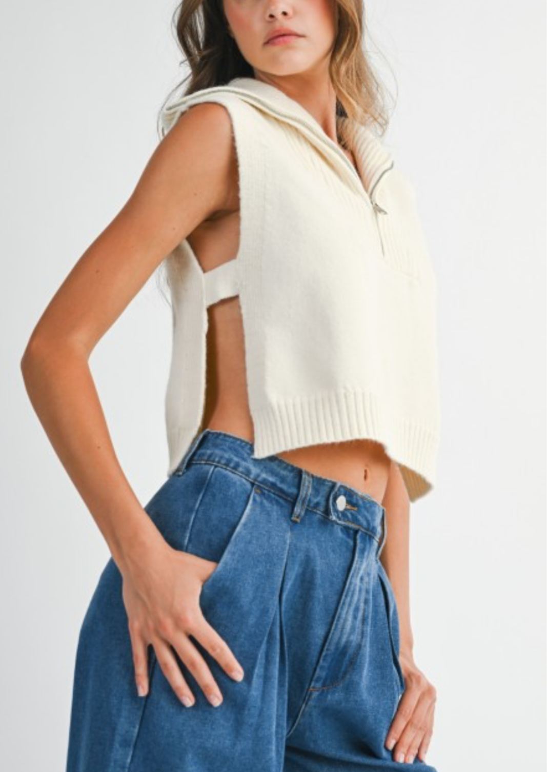 Split Side Knit Vest