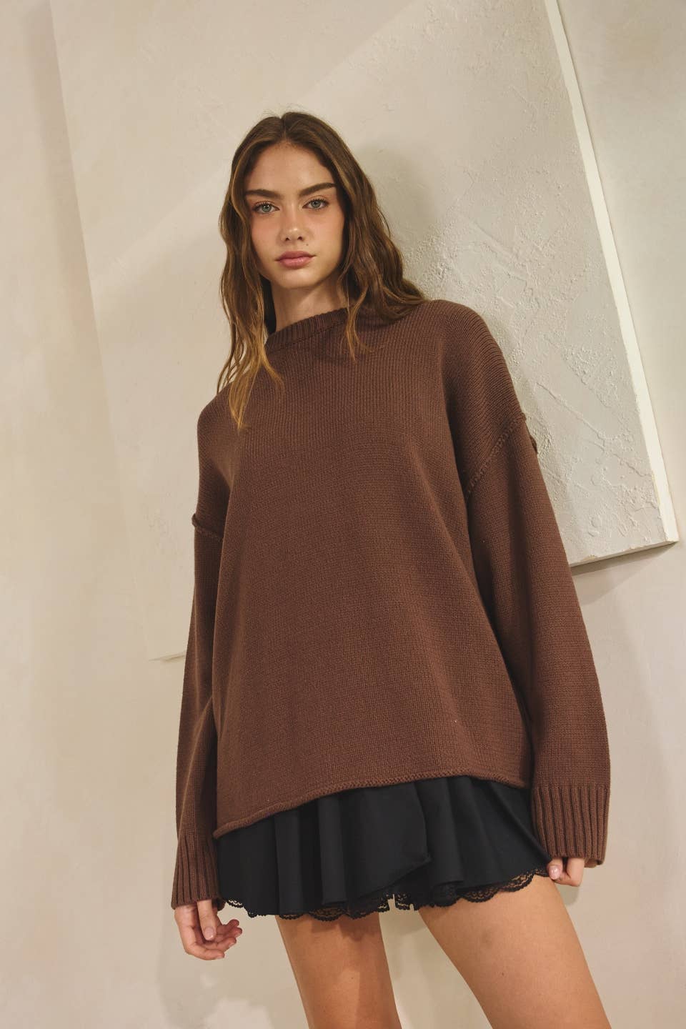 Relaxed Fit Crew Neck Sweater