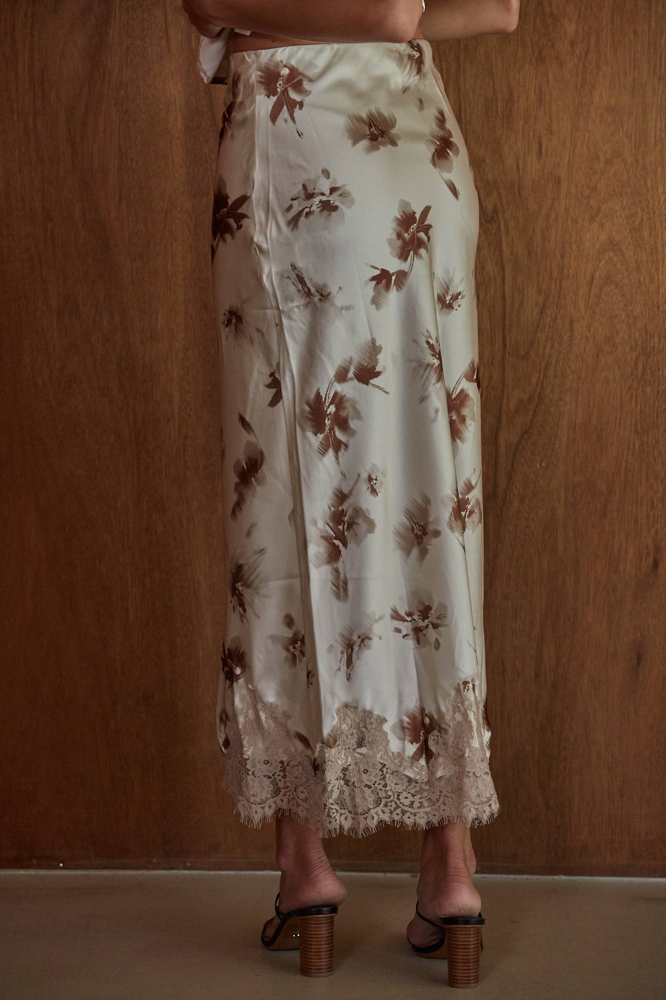Elegant Satin Midi Skirt
