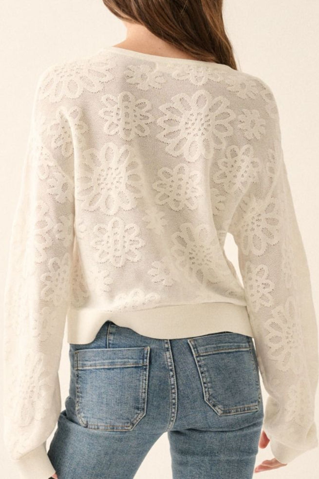 Floral Tie Sweater