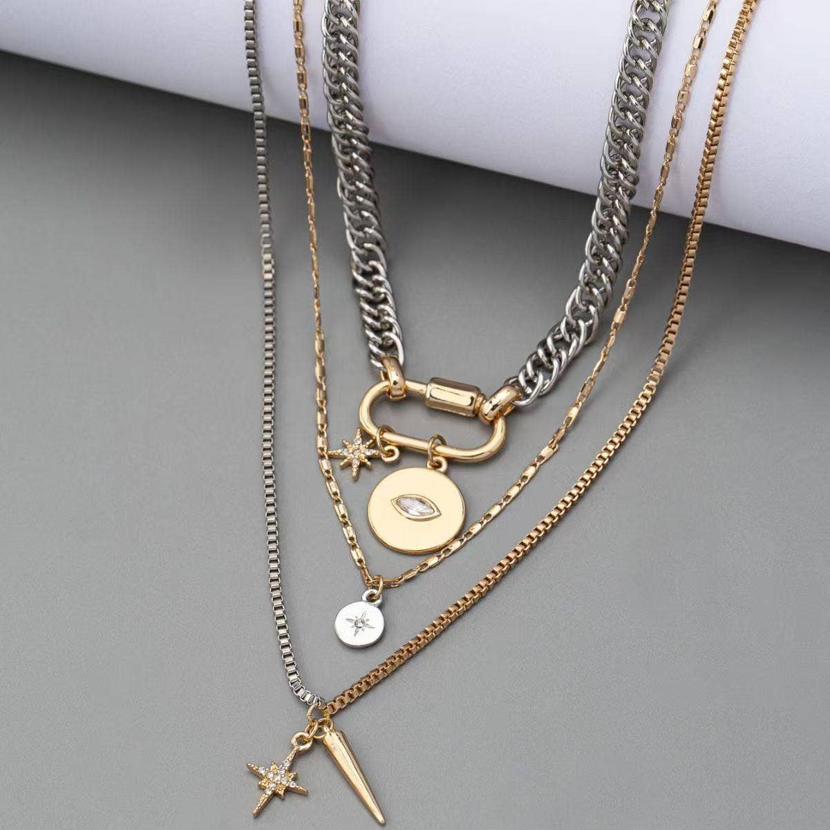 Camille Layered Mixed Metal Necklace