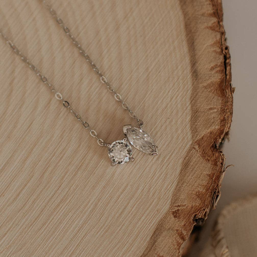 Sloane Two Stone Diamond Necklace