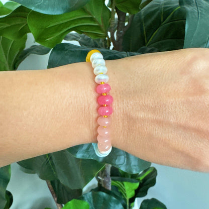 Garden Stone Beaded Stretch Bracelet