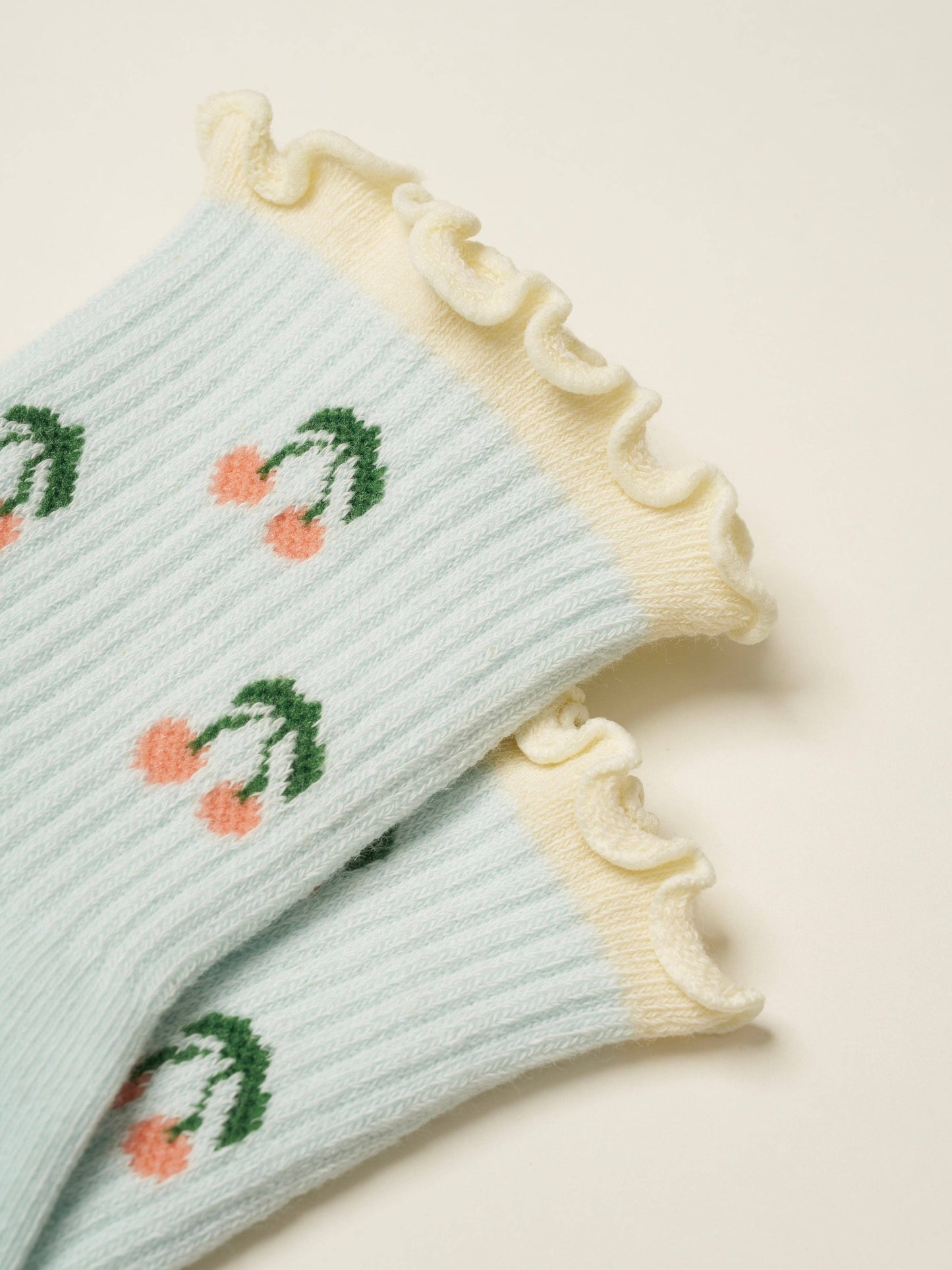 Cherry Ruffle Pilates Socks
