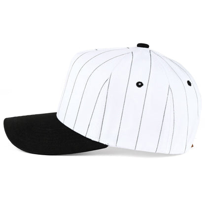 Pinstriped Canvas Trucker - White