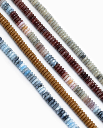 Wide Marble Beaded Necklace: Burgundy