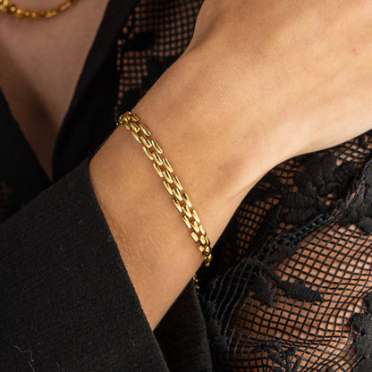 Gold Square Chain Bracelet
