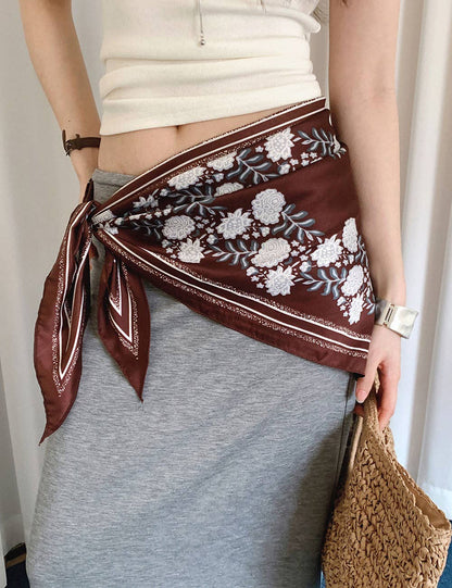Retro Floral Belt Scarf