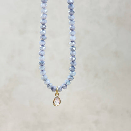 Grey - Delicate Crystal Necklace
