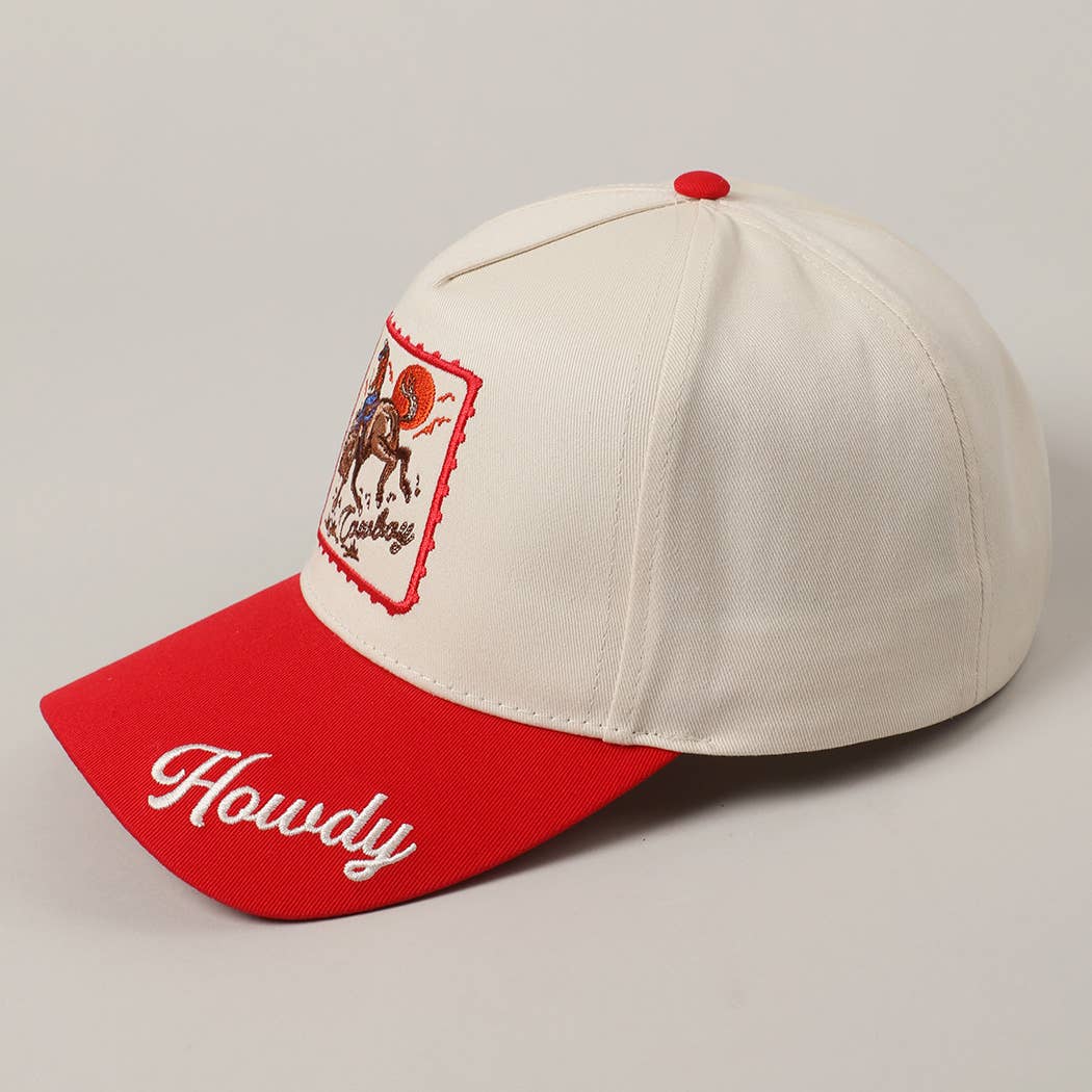 Howdy Cowboy Embroidery Trucker
