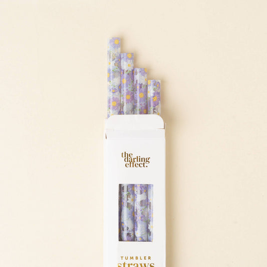 Bouquet Beauty Purple Tumbler Straw Set (40oz)
