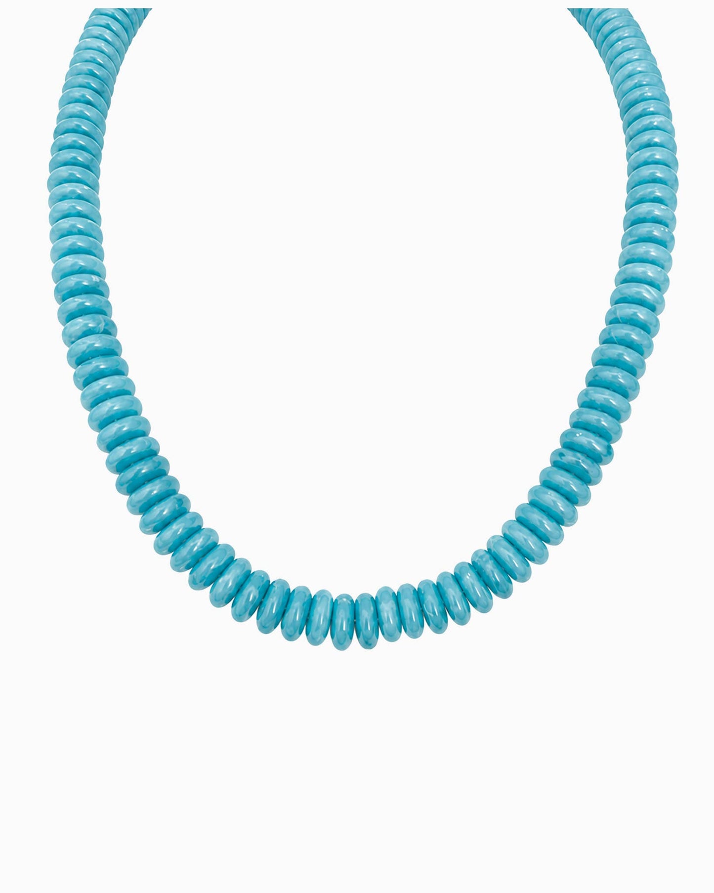 Summer Wide Disc Marble Beaded Necklace