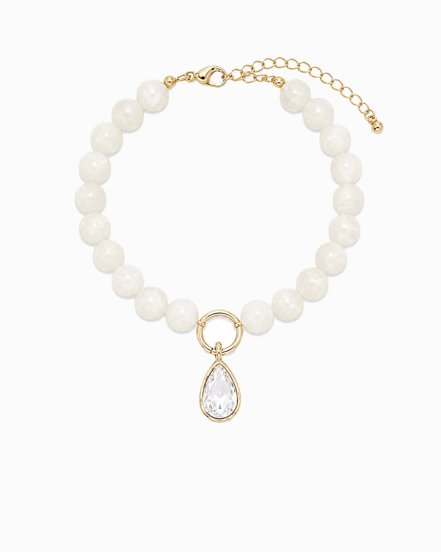 Marble Pastel Bead Teardrop Bracelet - Ivory