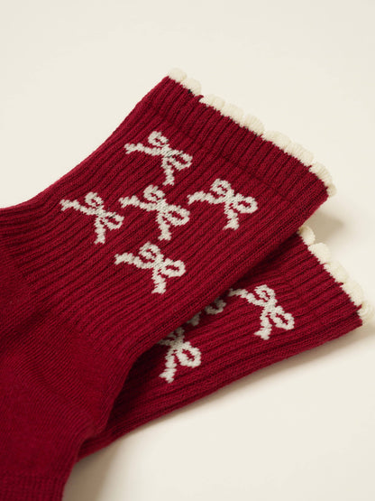 Ribbon Petal Pilates Socks