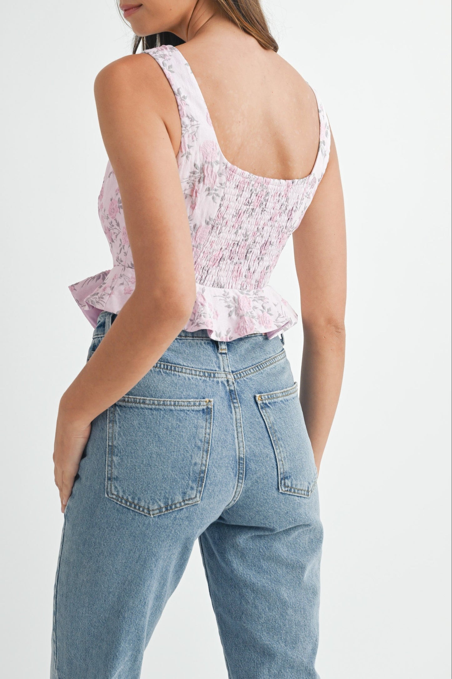 Pink Petal Button Top