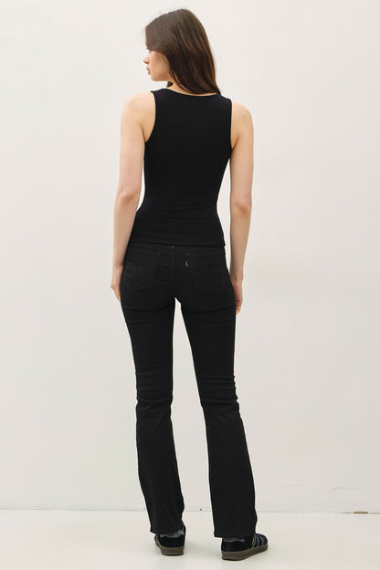 Squareneck Jersey Top