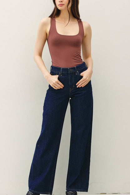 Squareneck Jersey Top