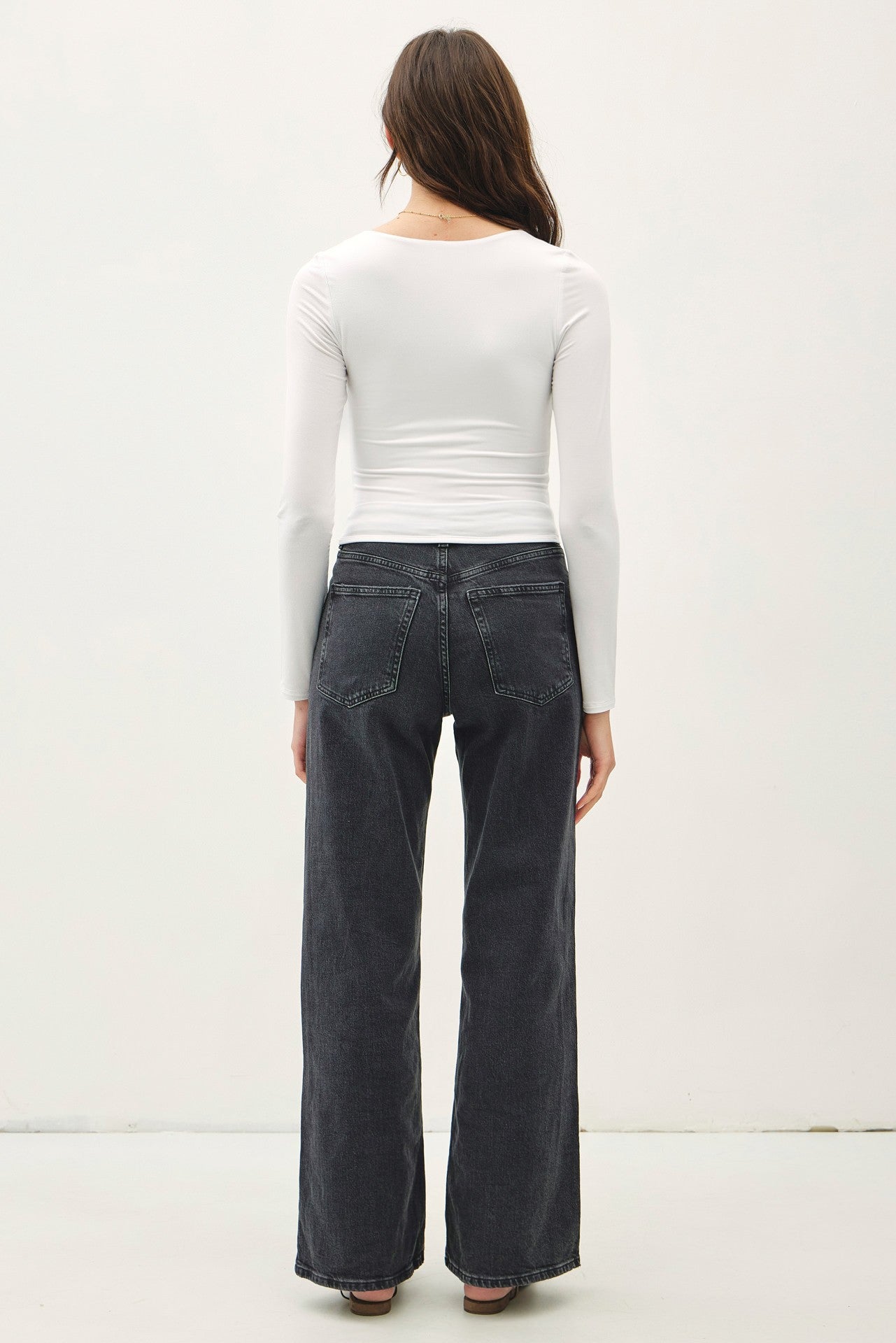 White Long-Sleeve Jersey Top