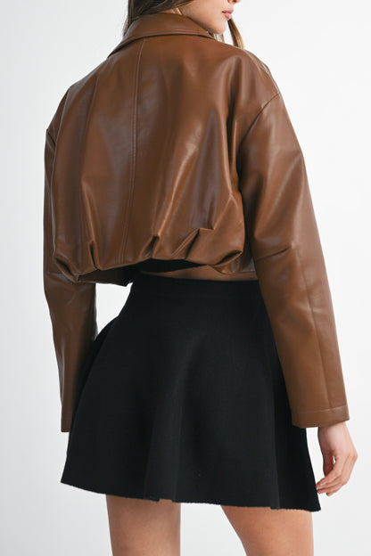 Pleated Cropped Jacket