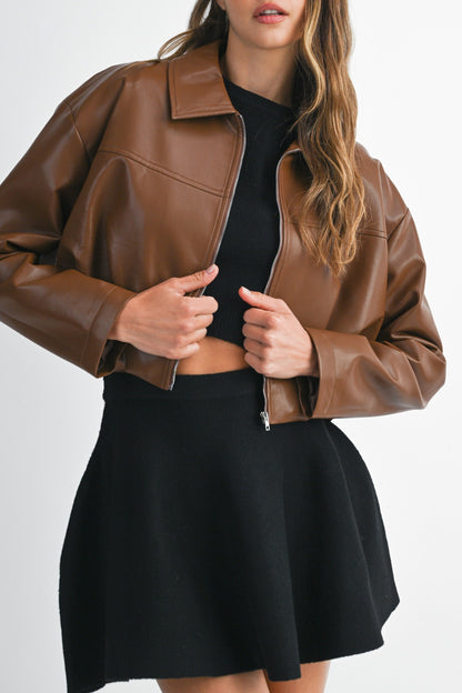 Pleated Cropped Jacket