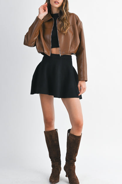 Pleated Cropped Jacket