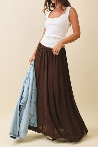 Flowy Mesh Maxi Skirt