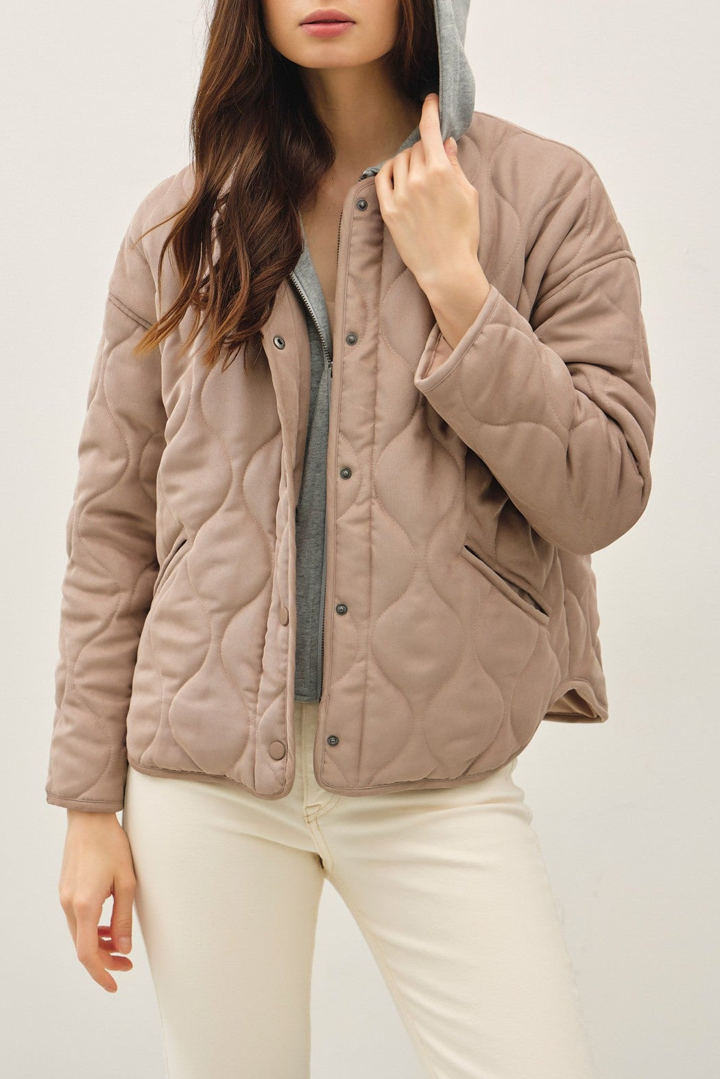 Blush Stone Quilted Coat
