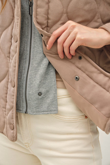 Blush Stone Quilted Coat