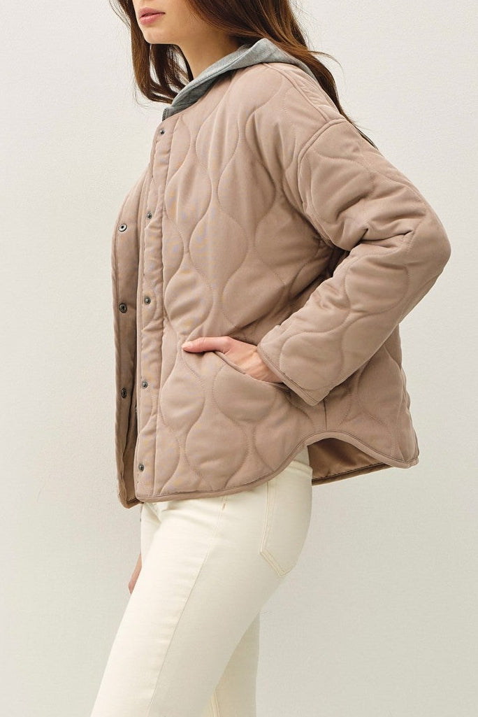 Blush Stone Quilted Coat