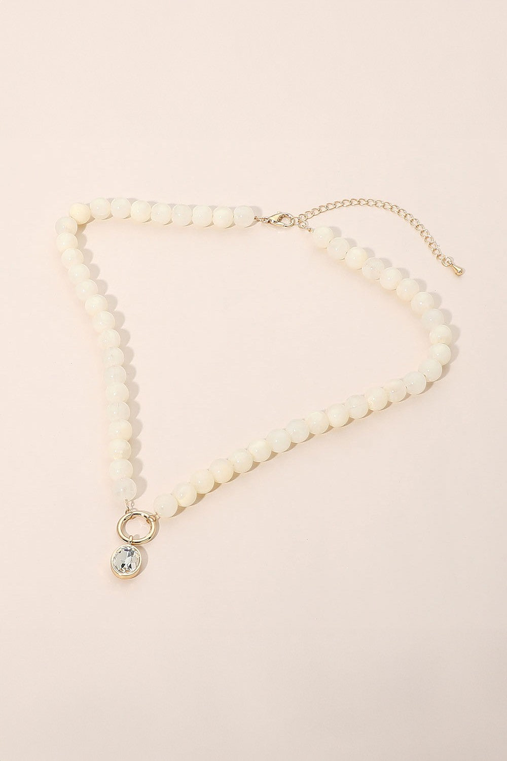 Teardrop Beaded Necklace - Ivory