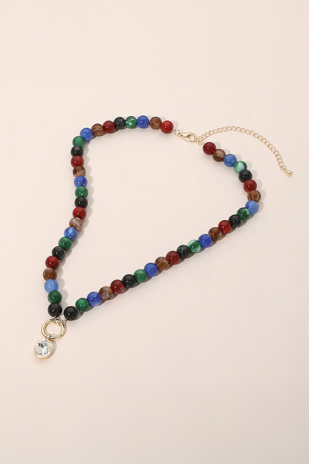 Teardrop Beaded Necklace - Multi