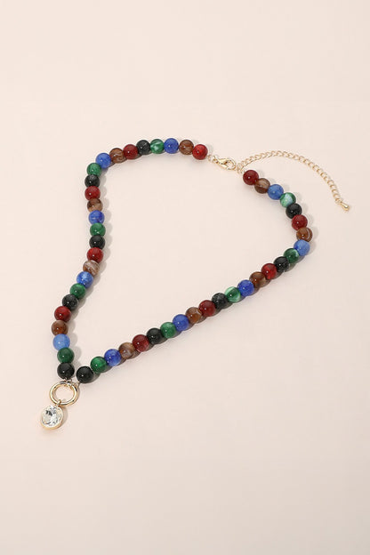 Teardrop Beaded Necklace - Multi