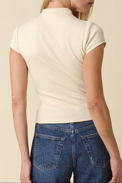 Mock Neck Shirt - Ecru