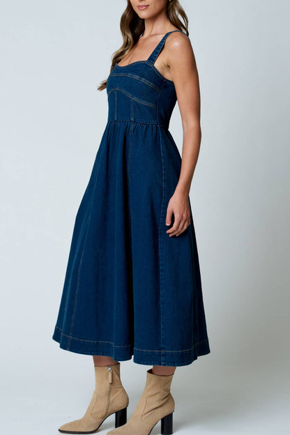Sweetheart Corset Denim Dress
