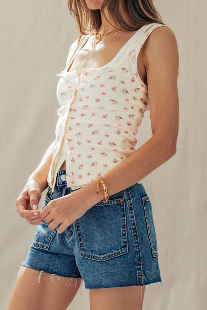 In Bloom Button Tank