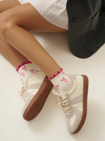 Bow Ruffle Pilates Socks