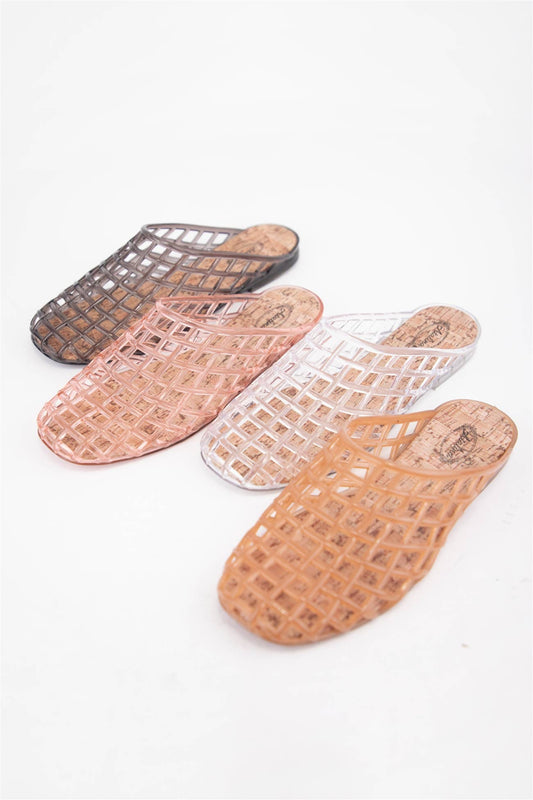 Clear Jelly Basket Mule