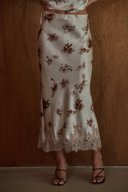 Elegant Satin Midi Skirt