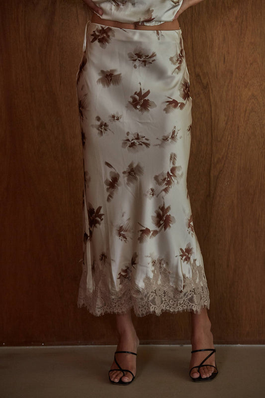 Elegant Satin Midi Skirt